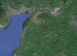 The Solway Firth from Rockcliffe to Maryport (satellite image from Google Earth)