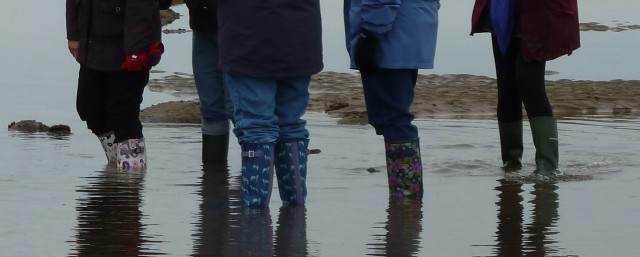 Wellies in the water